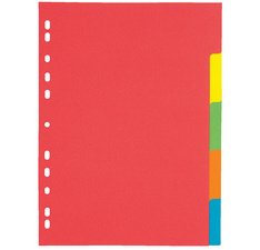 Intercalaires en carton, A4, 5 touches, 5 couleurs