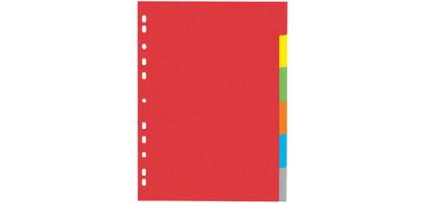 Intercalaires en carton, A4, 12 touches, 6 couleurs