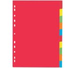 Intercalaires en carton, A4, 10 touches, 5 couleurs