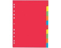 Intercalaires en carton, A4, 10 touches, 5 couleurs
