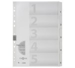 Intercalaires, carton, chiffres 1 - 5, A4, 5 touches
