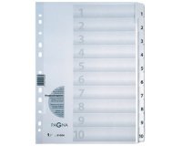 Tabbladen, karton, genummerd 1-10, A4, 10 tabs
