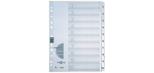 Intercalaires, carton, chiffres 1 - 10, A4, 10 touches