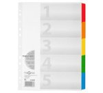Intercalaires en carton, A4, 5 touches, 5 couleurs