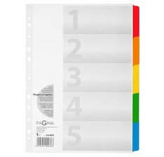 Intercalaires en carton, A4, 5 touches, 5 couleurs