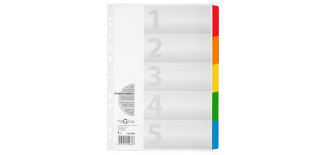 Intercalaires en carton, A4, 5 touches, 5 couleurs