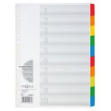 Intercalaires en carton, A4, 10 touches, 5 couleurs