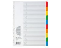 Intercalaires en carton, A4, 10 touches, 10 couleurs