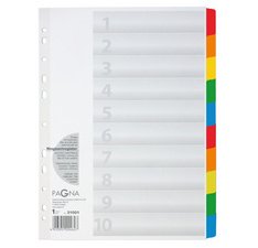 Intercalaires en carton, A4, 10 touches, 10 couleurs