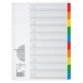 Intercalaires en carton, A4, 10 touches, 5 couleurs