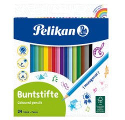 Pelikan kleurpotloden, etui met 24 stuks in geassorteerde kleuren