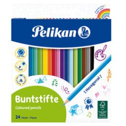 Crayons de couleur standard, étui en carton de 24,