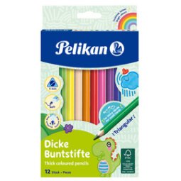 Crayons de couleur épais, étui en carton de 12