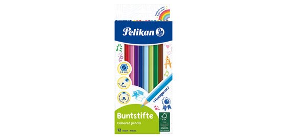 Crayons de couleur standard, étui en carton de 12