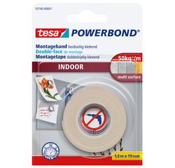 Powerband Adhésif de montage INDOOR, 19 mm x 1,5 m