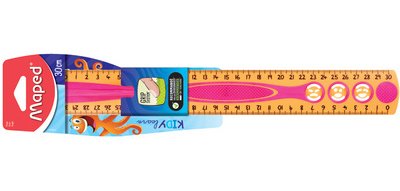 Règle plate Kidy Grip, 300 mm, en plastique