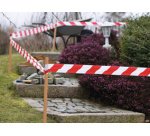 Signal Bande de sécurité, non adhésif, rouge / blanc