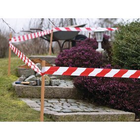 Signal Bande de sécurité, non adhésif, rouge / blanc