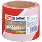 Signal Bande de sécurité, non adhésif, rouge / blanc
