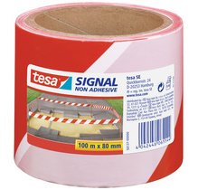 Signal Bande de sécurité, non adhésif, rouge / blanc