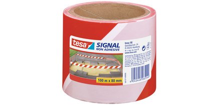 Signal Bande de sécurité, non adhésif, rouge / blanc