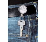 Clip de ceinture, avec cordon extensible en acier