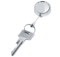 Gb_clip de ceinture, fil retractable en plastique, argent