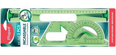 Kit de géométrie Flex, incassable, 3 pièces