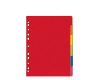 Intercalaires en carton, uni, A4, coloré, 6 touches