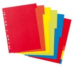 Intercalaires en carton, uni, A4, coloré, 10 touches