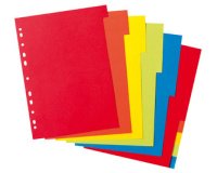 Intercalaires en carton, uni, A4, coloré, 10 touches