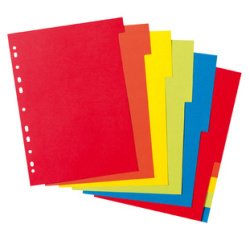 Kartonnen tabbladen, effen, A4, geassorteerd, 10 tabs