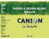 Pochette de 10 feuilles de papier dessin recyclé Canson 160g 24x32 cm
