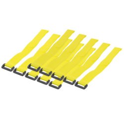 Attache-câbles auto-agrippante, 300 x 20 mm, jaune