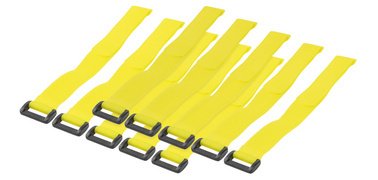 Attache-câbles auto-agrippante, 300 x 20 mm, jaune