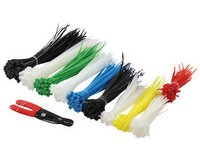 Kit d'attache-câbles, assortis, nylon, contenu: 600
