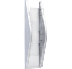 Porte-brochures mural Helit 4x1/3 A4 argenté
