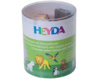 Kit de tampons à motifs 'aminaux de zoo', en boite