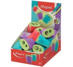 Double taille-crayon, en plastique, présentoir de 24