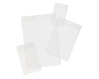 Transparante hoes met ophangoog, liggend A7-formaat, PP, gekorreld