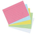 Fiches bristol, A8, ligné, rose