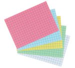Fiches bristol, A8, quadrillé, blanc