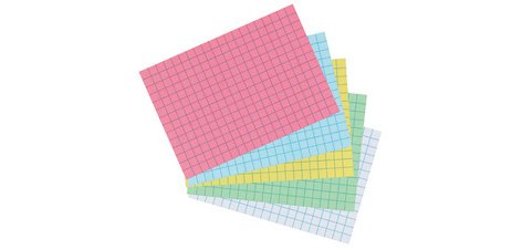 Fiches bristol, A8, quadrillé, blanc