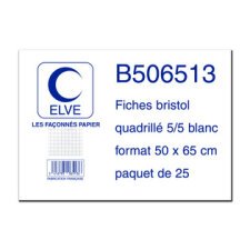 Fiches bristol quadrillées 5/5, 500 x 650 mm, 25 fiches