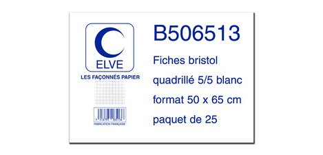 Grided Bristol cards 5/5, 500 x 650 mm, 25 cards