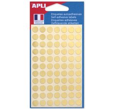 Pastilles adhésives Ø 8 mm Apli or - Pochette de 308
