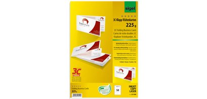 cartes de visite doubles 3C, 90/180 x 55 mm, extra