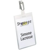 Badge nominatif, fermé en haut, 90 x 60 mm