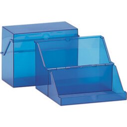 Petite boîte à fiches, translucide, bleu
