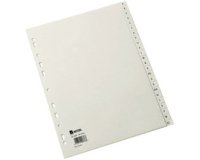 Intercalaires en plastique, A-Z, A4, PP, gris, 20